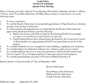 Icon of 20081006 Town Meeting Notice